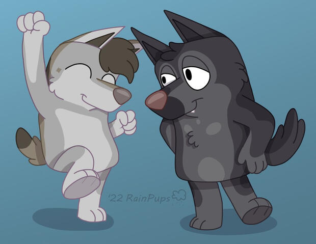 Bluey Style Toby and Mackrell